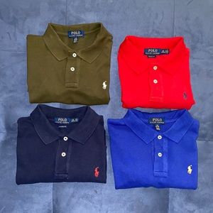 Set of 4 Boys Ralph Lauren Cotton Mesh Polo